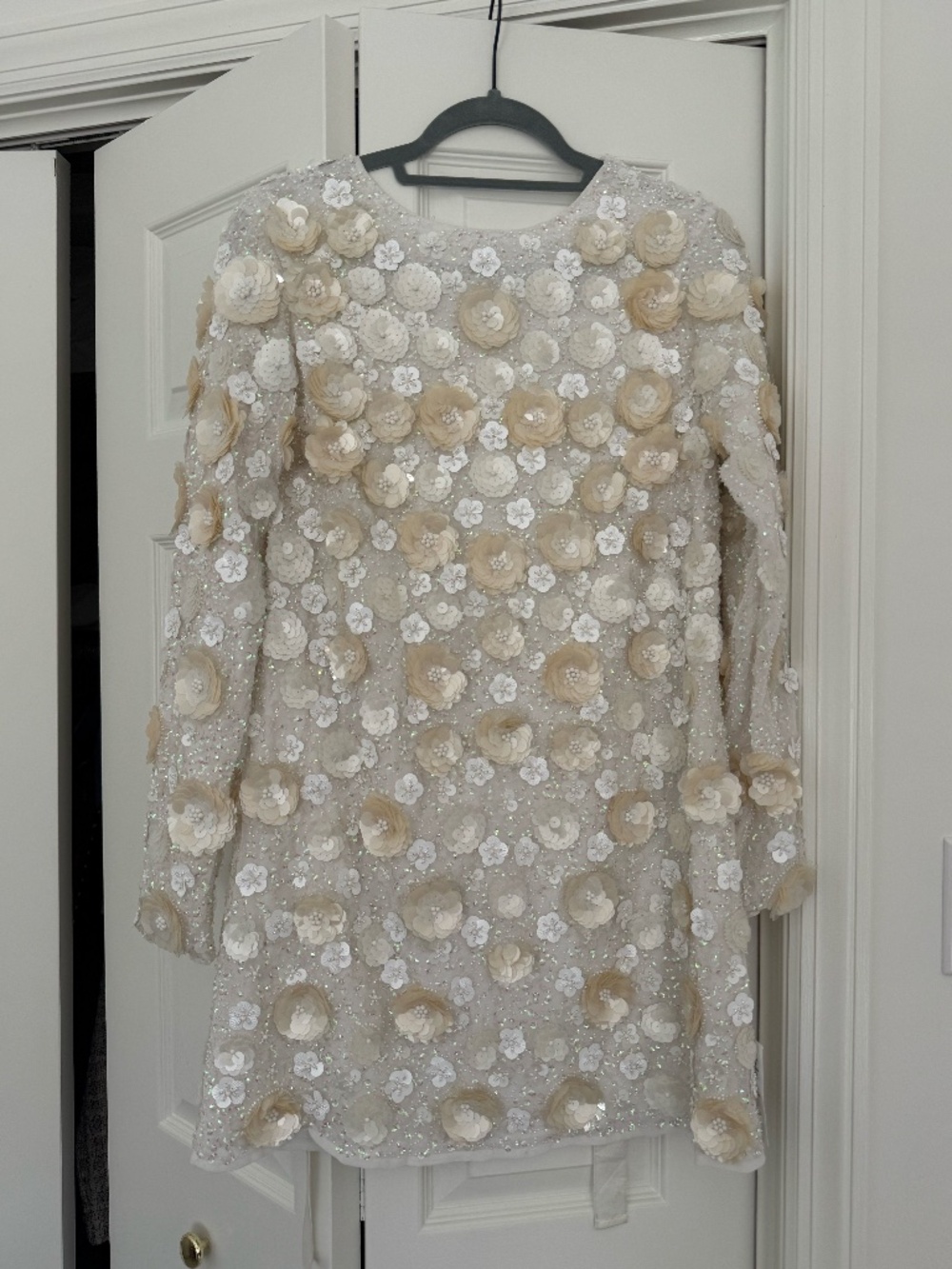 ASOS - Beaded White Open Back Sequin Dress